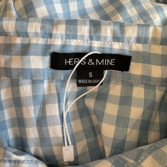 Hers & Mine Blue and White Checkered Button Up (Small) - Picture 9 of 10